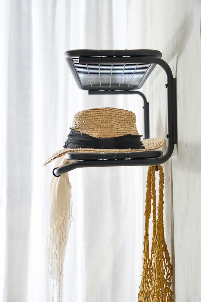 ESSEM Design clásico estante de sombrero 70 cm, negro/cromado