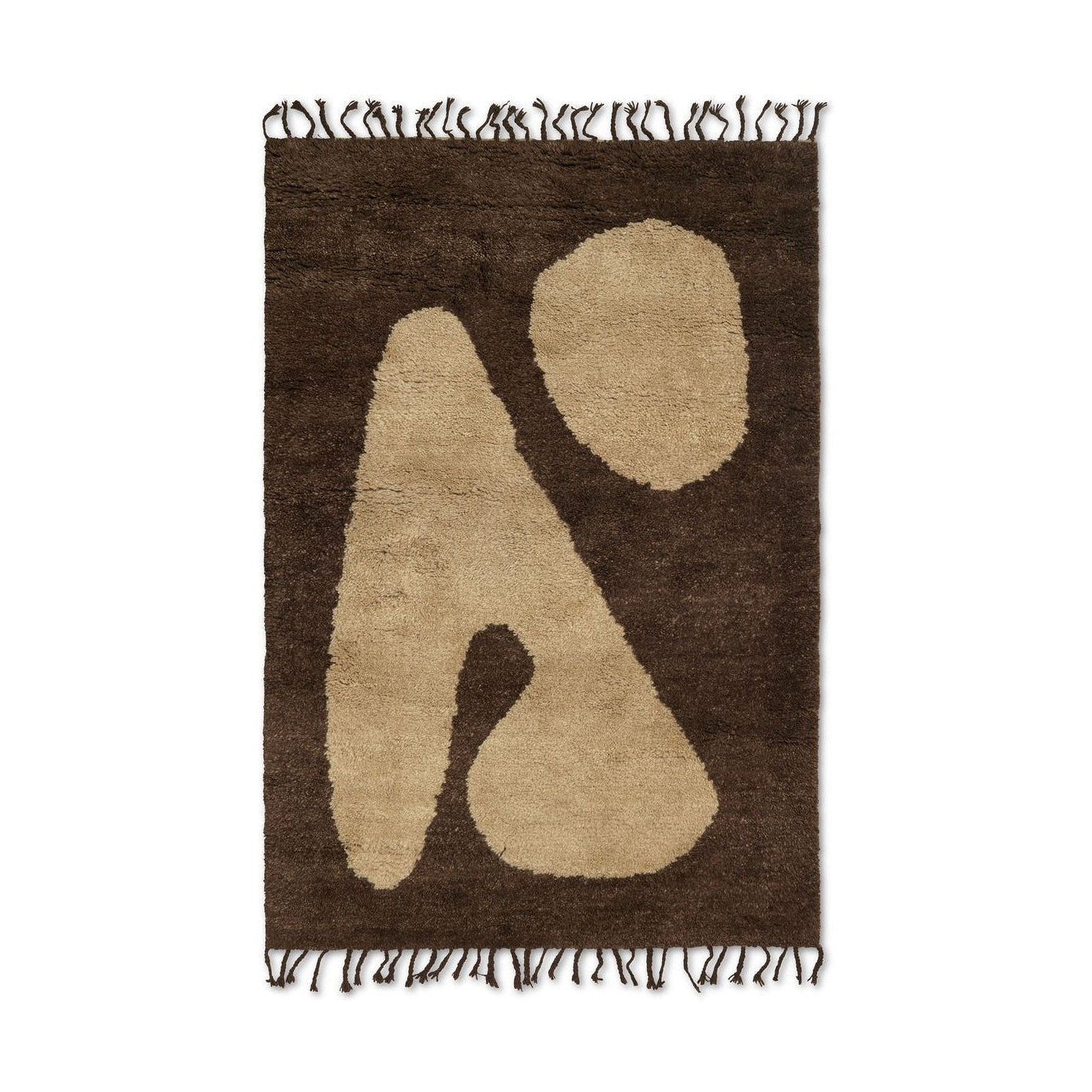 Ferm Living抽象地毯大，棕色/折白