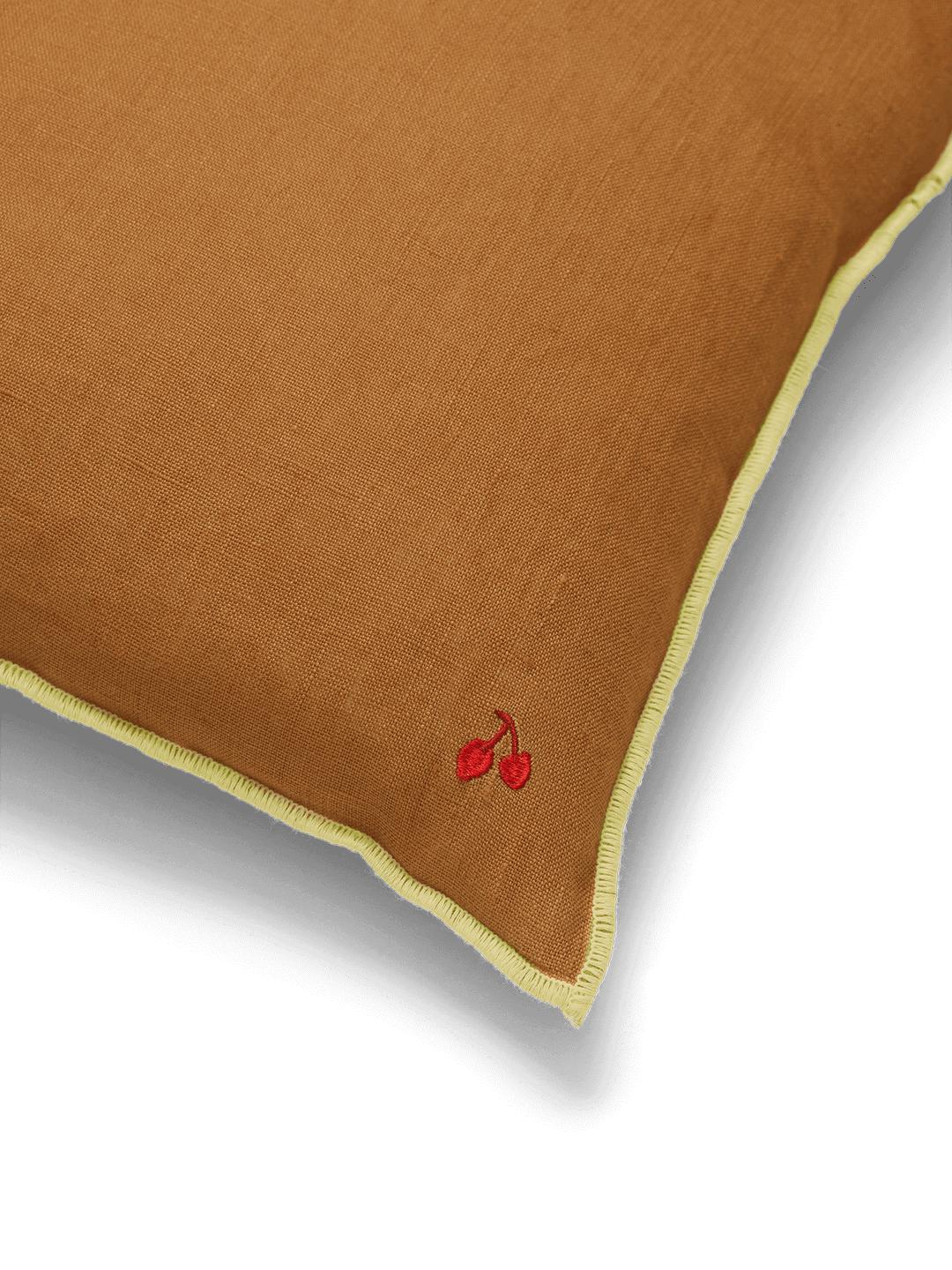 Ferm Living Contrast Linen Pillow, Sugar Kelp
