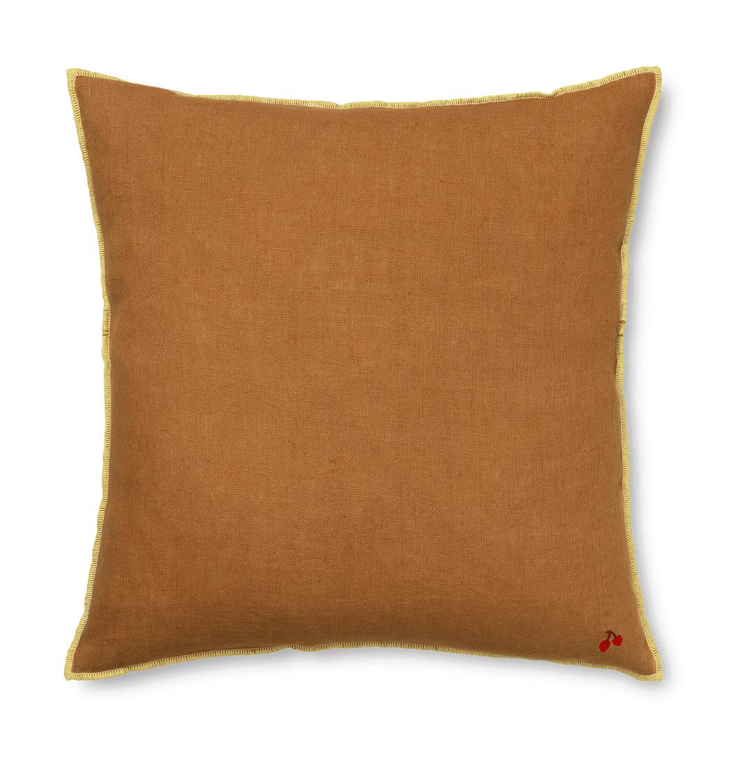 Ferm Living Contrast Linen Pillow, Sugar Kelp