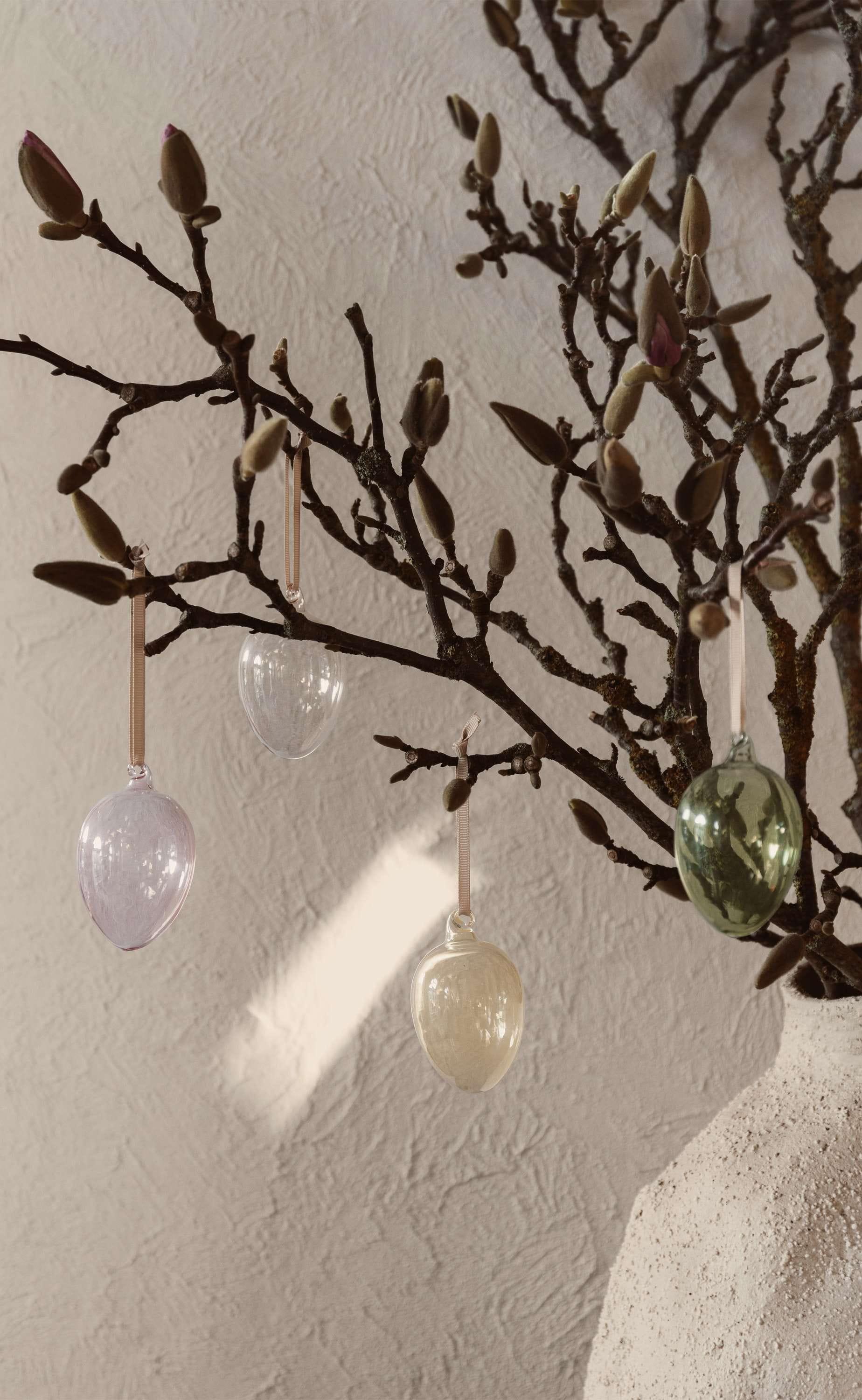 Ferm de vidrio vivo huevos de Pascua de 4, luz mixta