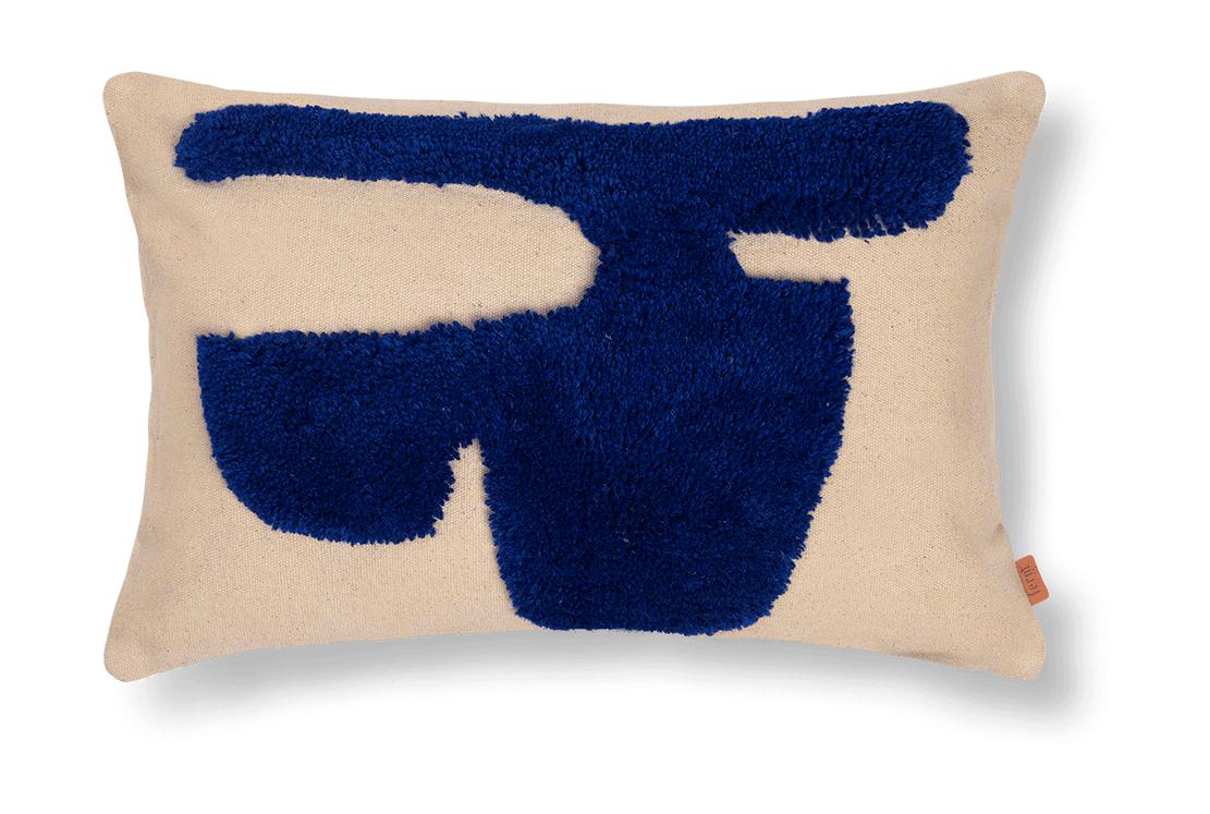 Ferm Living Lay Cushion Rectangular, Sand/Blue