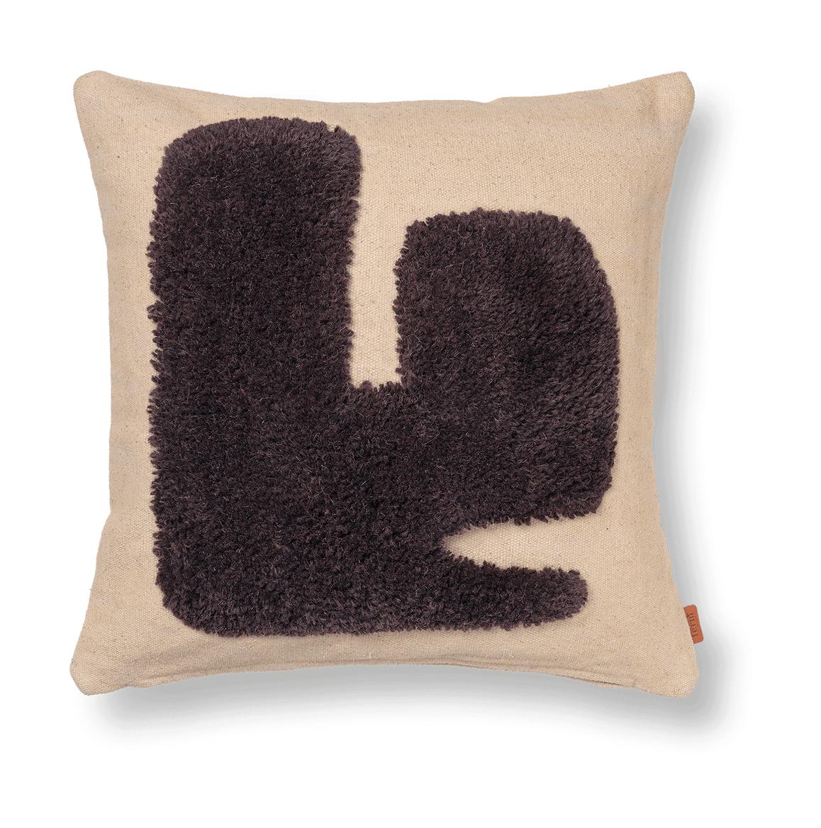 Ferm Living Lay Cushion, Sand/Dark Brown
