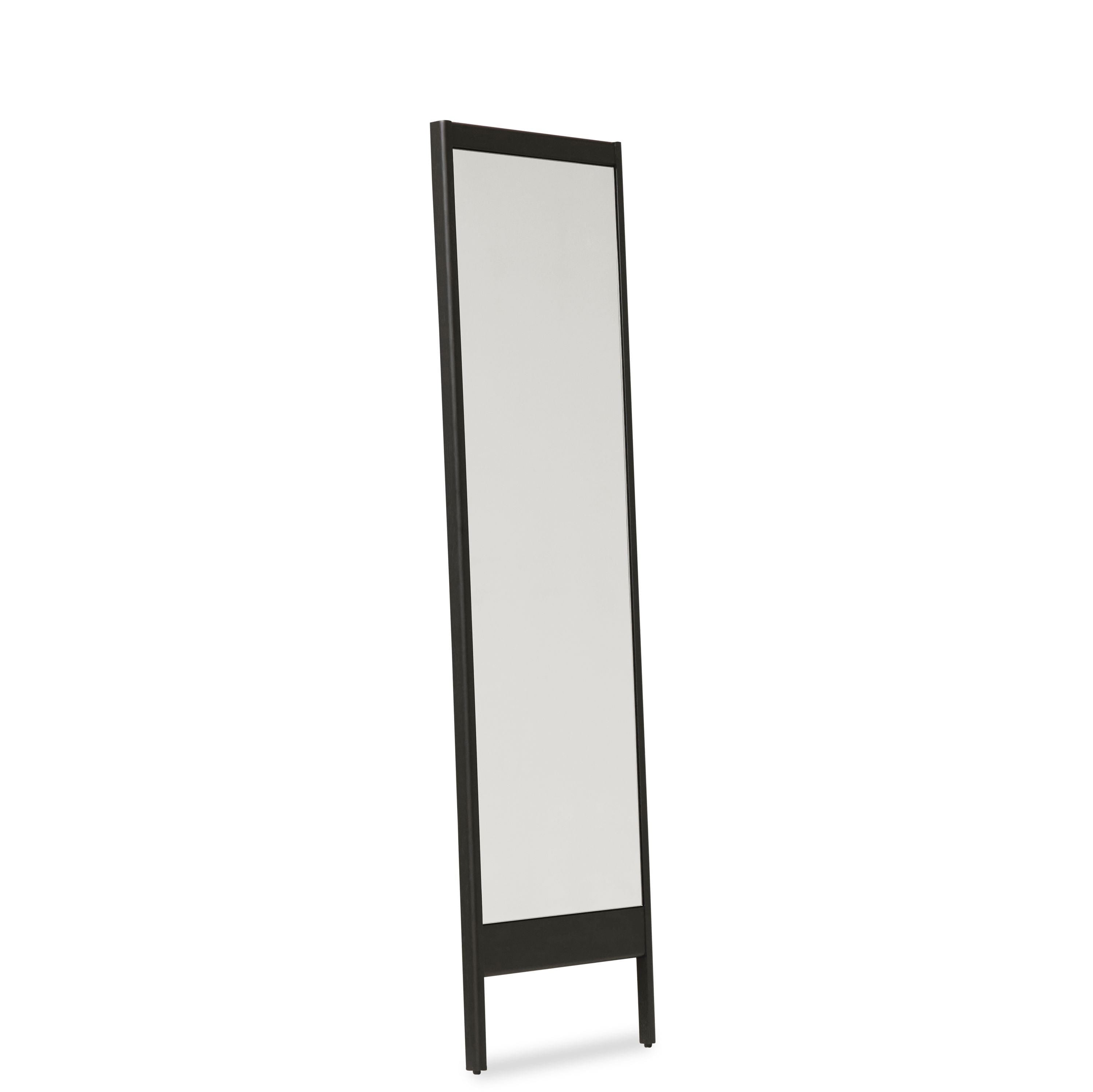Form & Refine A Line Mirror. Black Stained Oak