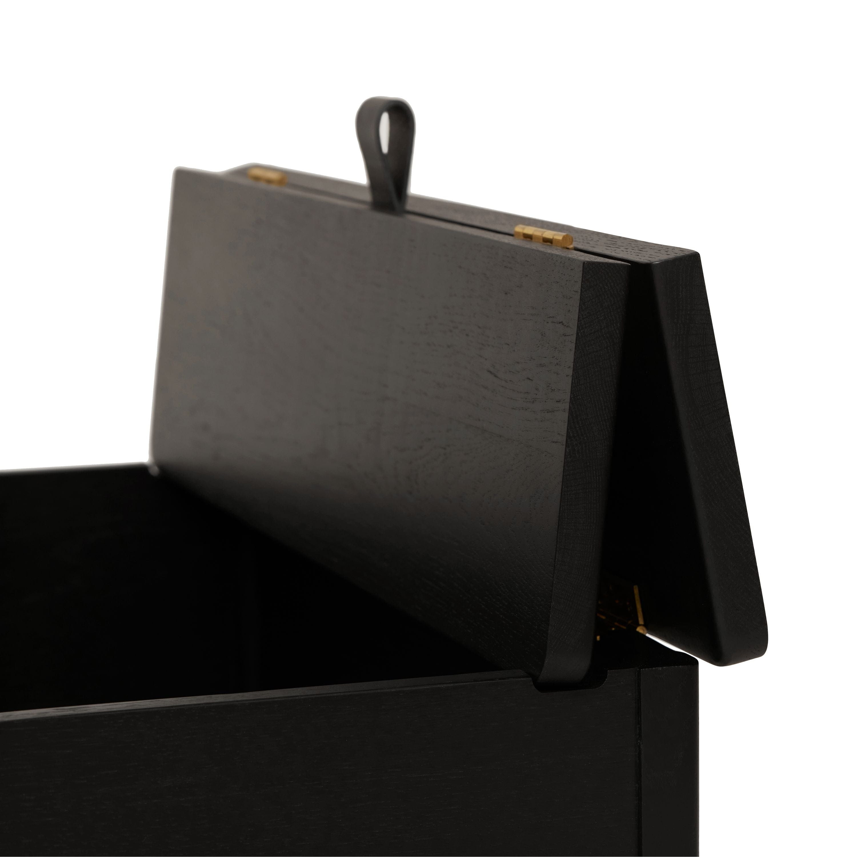 Form e perfezionamento di una panchina di stoccaggio di linea 68, rovere colorato nero