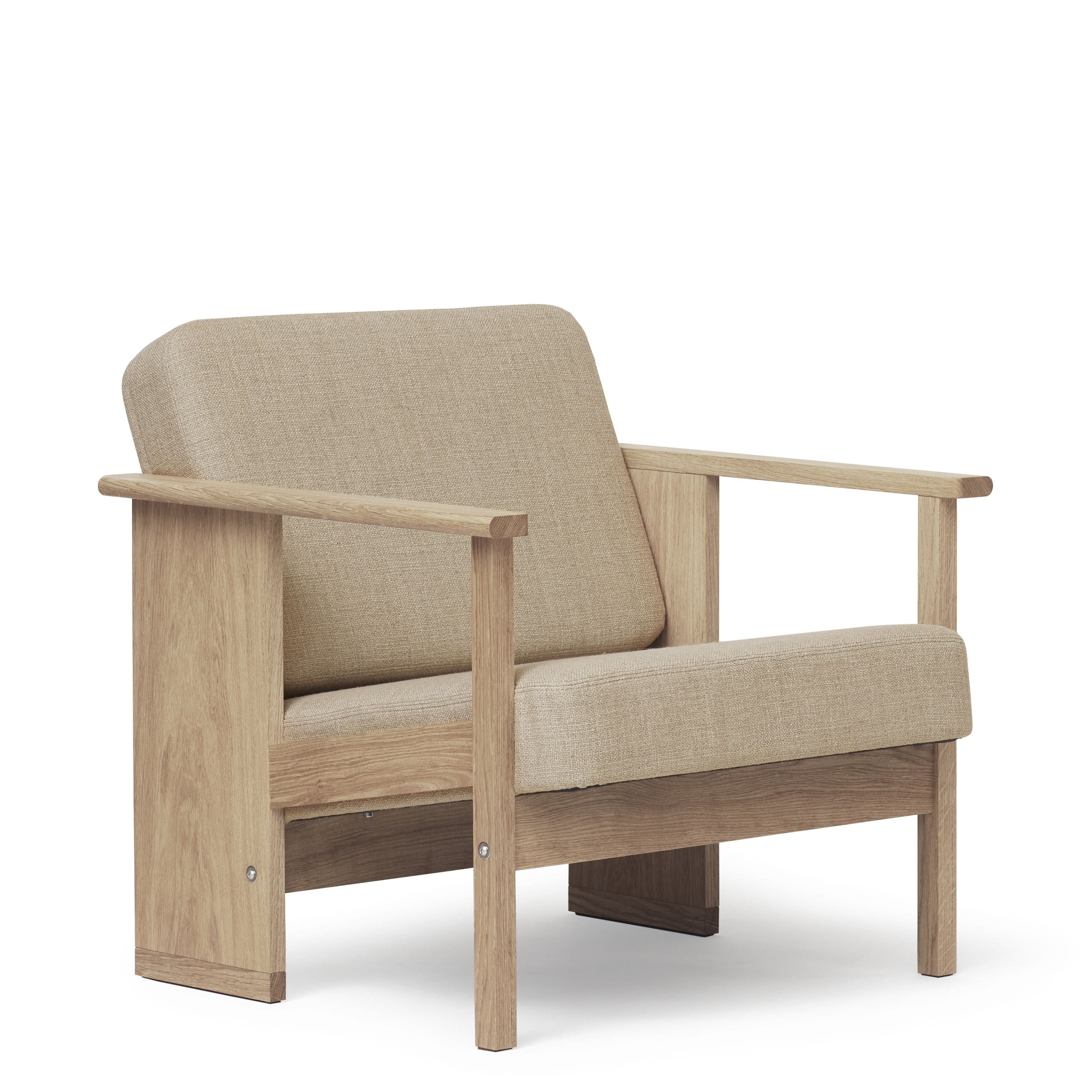 Form & Refine Block lounge stoel. Witte olie -eik