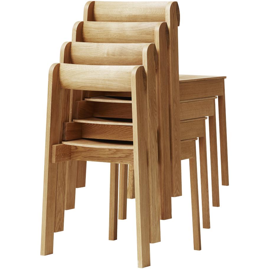 Forma e perfezionamento della sedia del progetto. Quercia