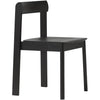 Forma e perfezionamento della sedia del progetto. Quercia macchiata nera
