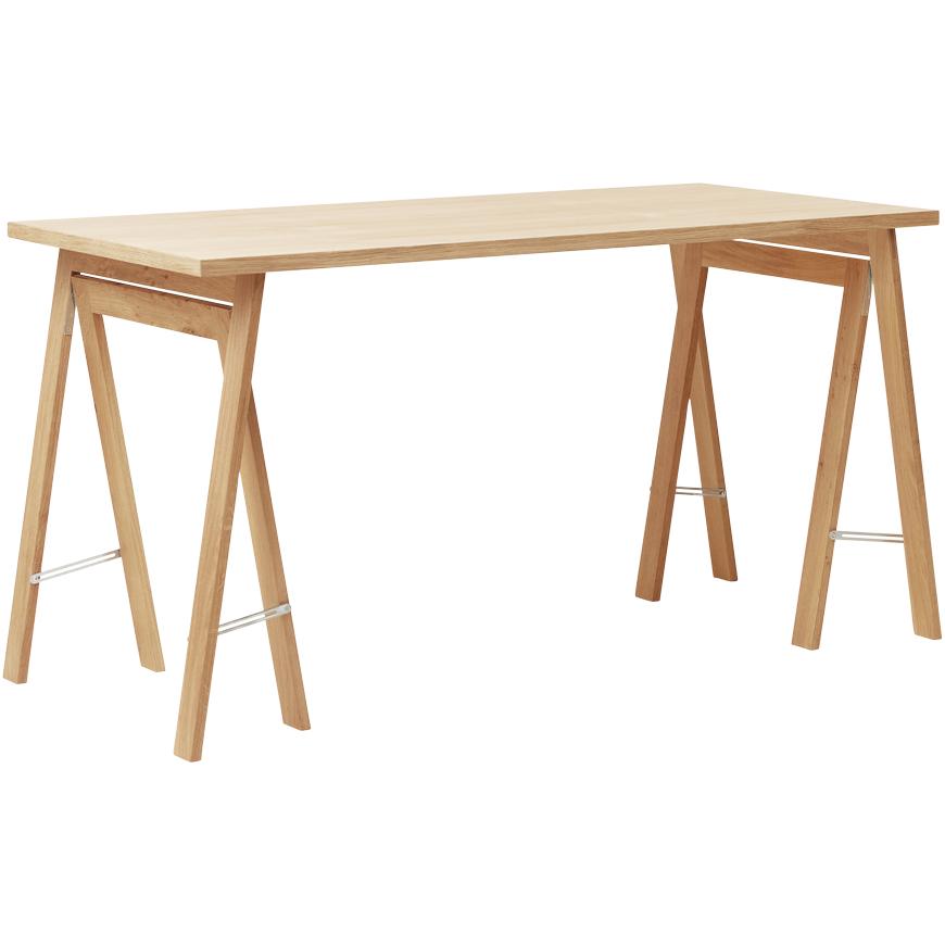 Form og avgrens lineær bordplate 125x68 cm. Hvit oljet eik