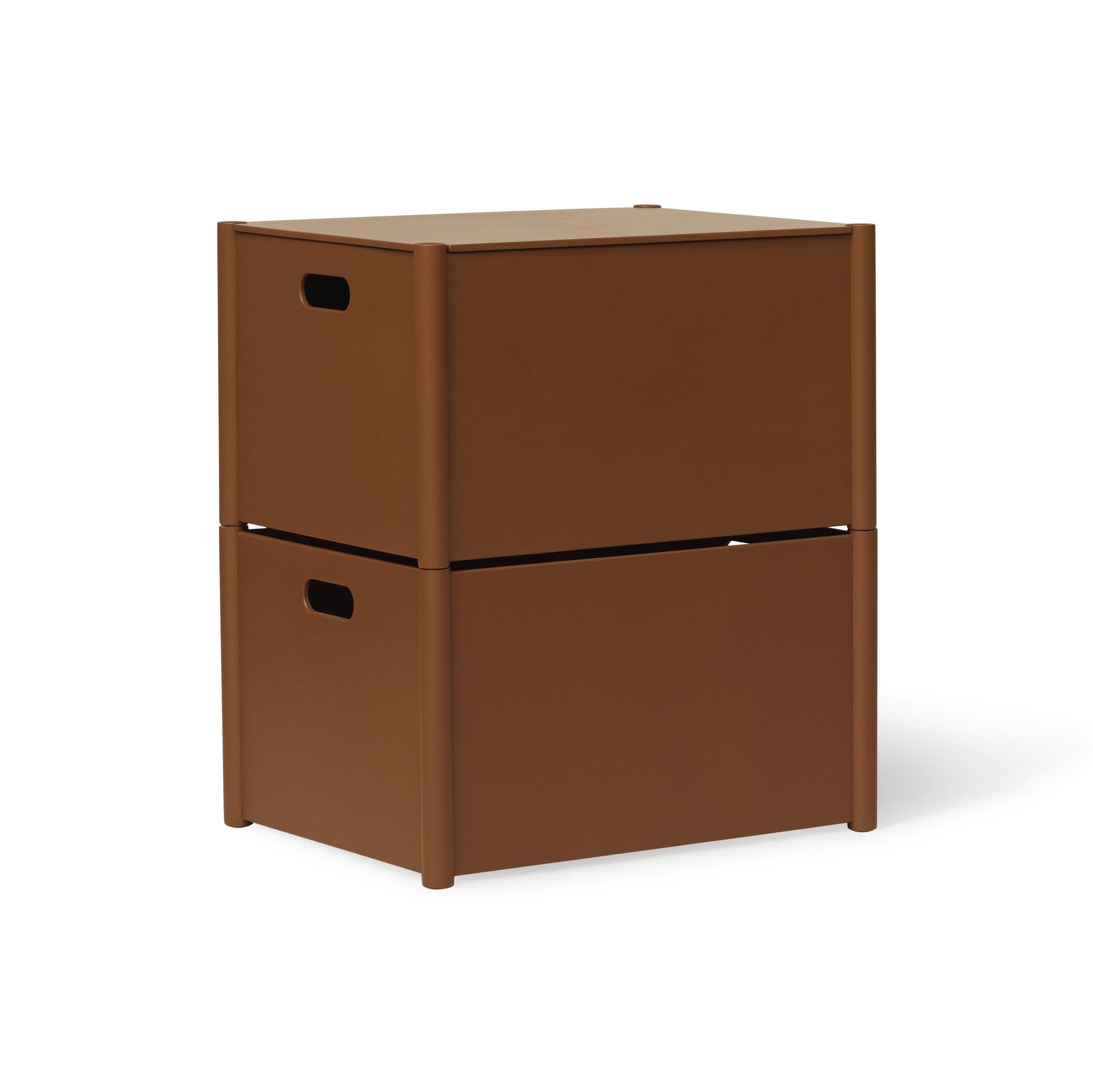 Form & Refine Pillar Storage Box Large. Clay Brown