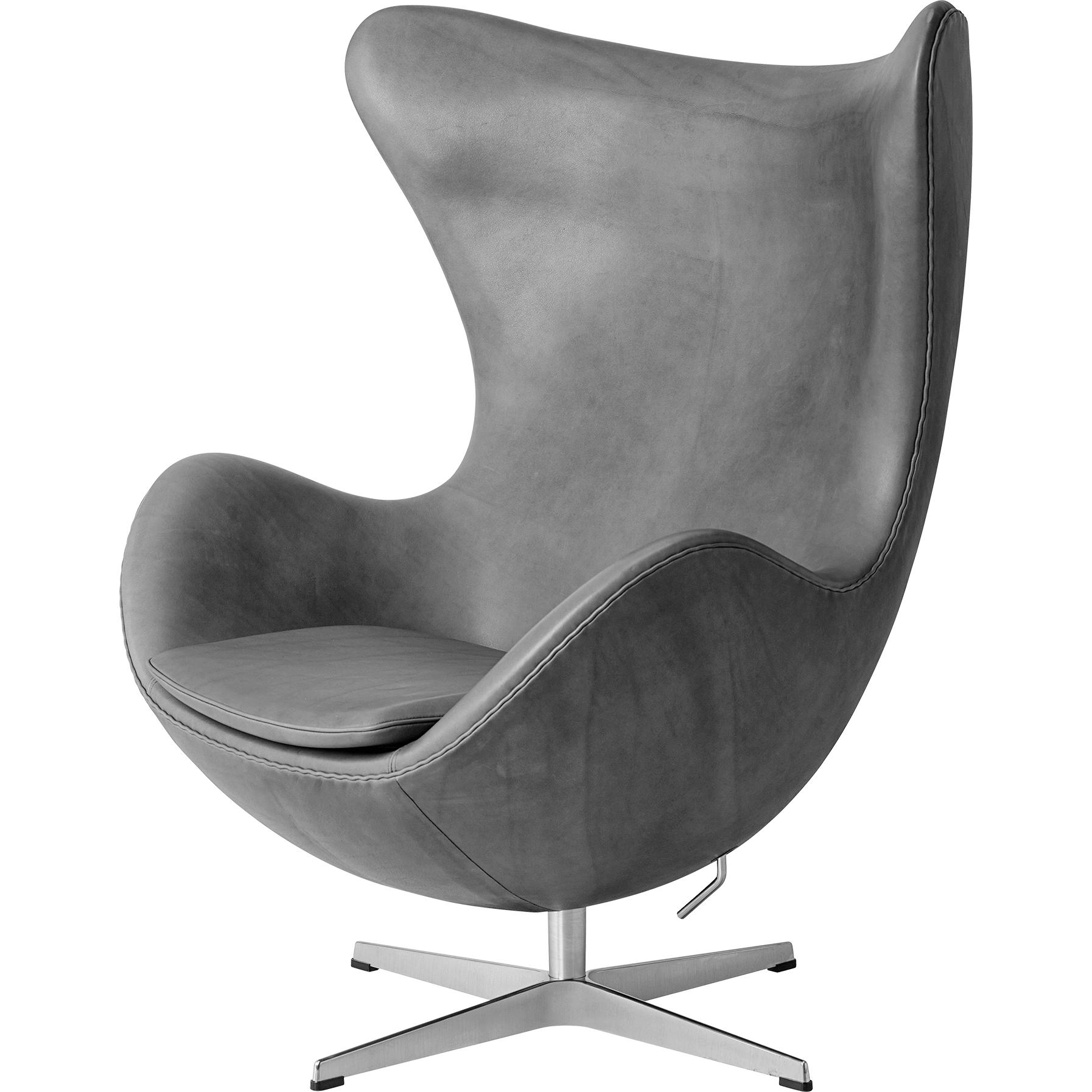 Fritz Hansen The Egg Lounge Chair Leather, Concrete