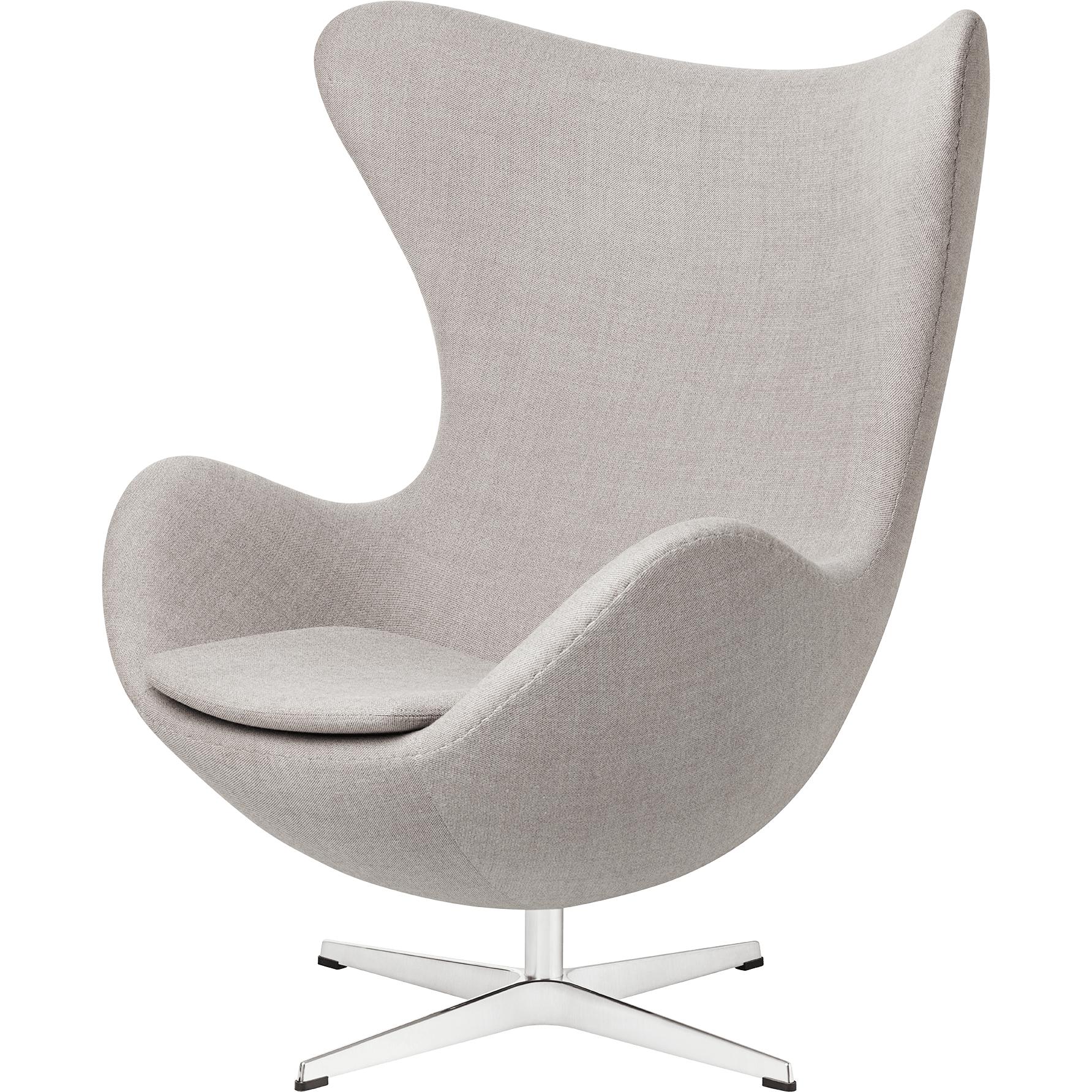 Fritz Hansen Egg Lounge Chair Tyg, fånga ljusgrå