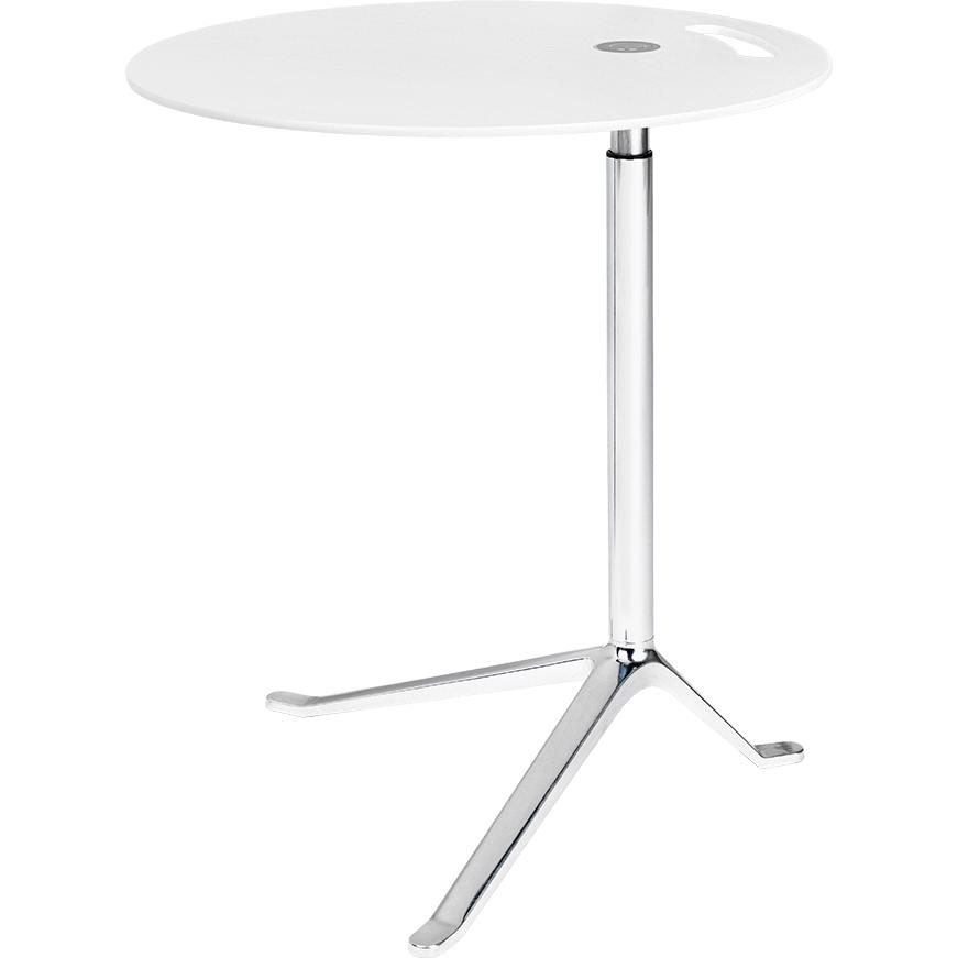 Fritz Hansen KS11 Table ajustable de un amigo, aluminio pulido/laminado blanco