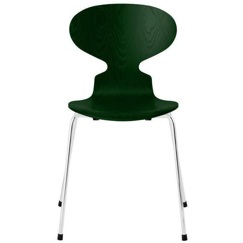 弗里茨·汉森蚂蚁椅染色的灰烬常绿碗，镀铬钢基
