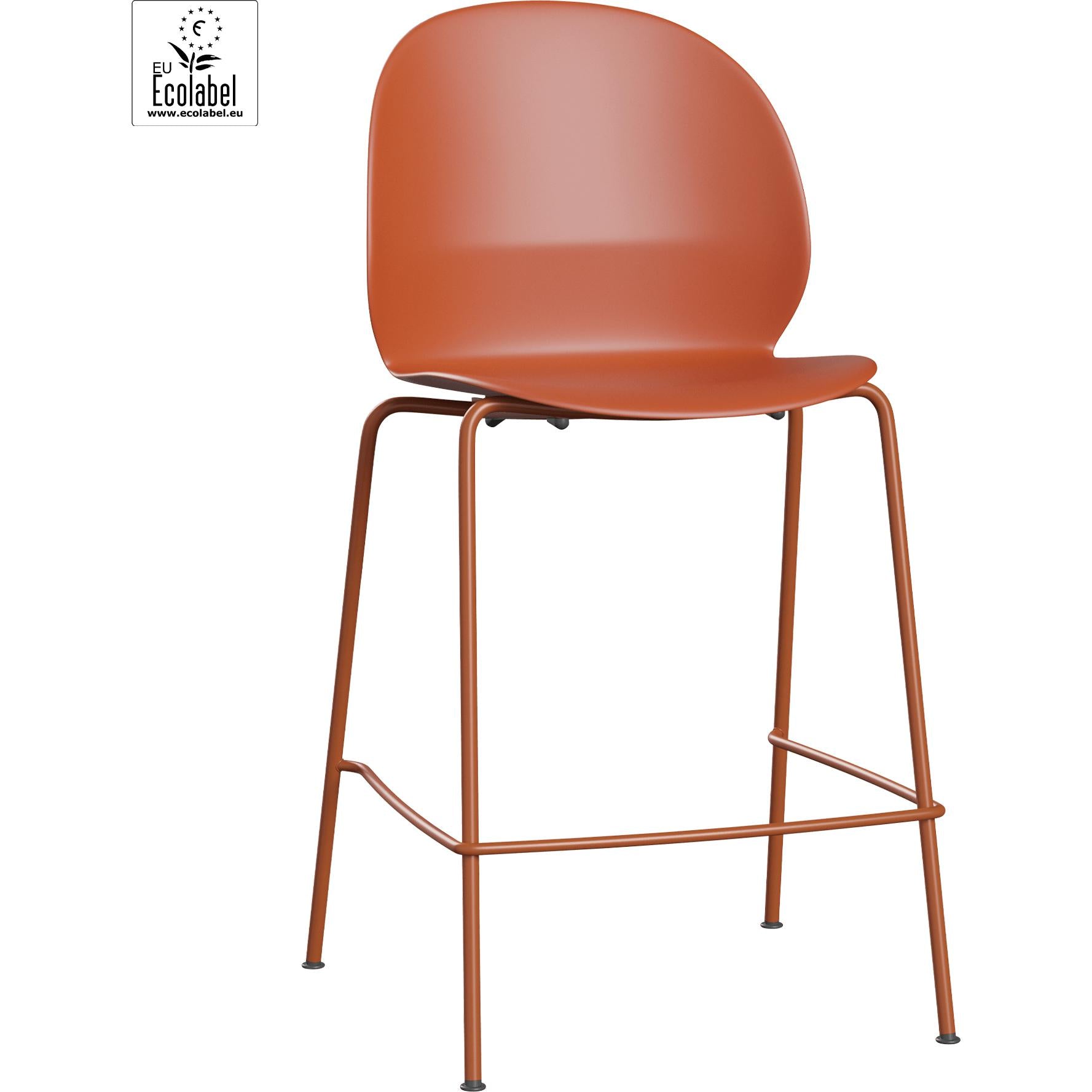 Fritz Hansen N02回收低吧台凳，深橙/深橙色
