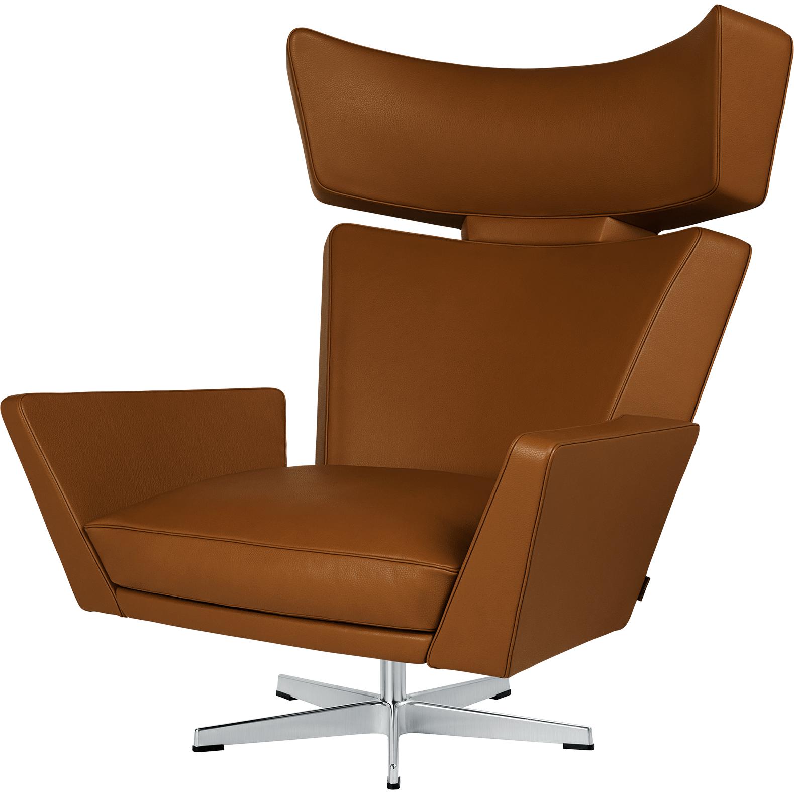 Fritz Hansen Oksen Lounge Chair Aluminium, Nussbaum klassisch