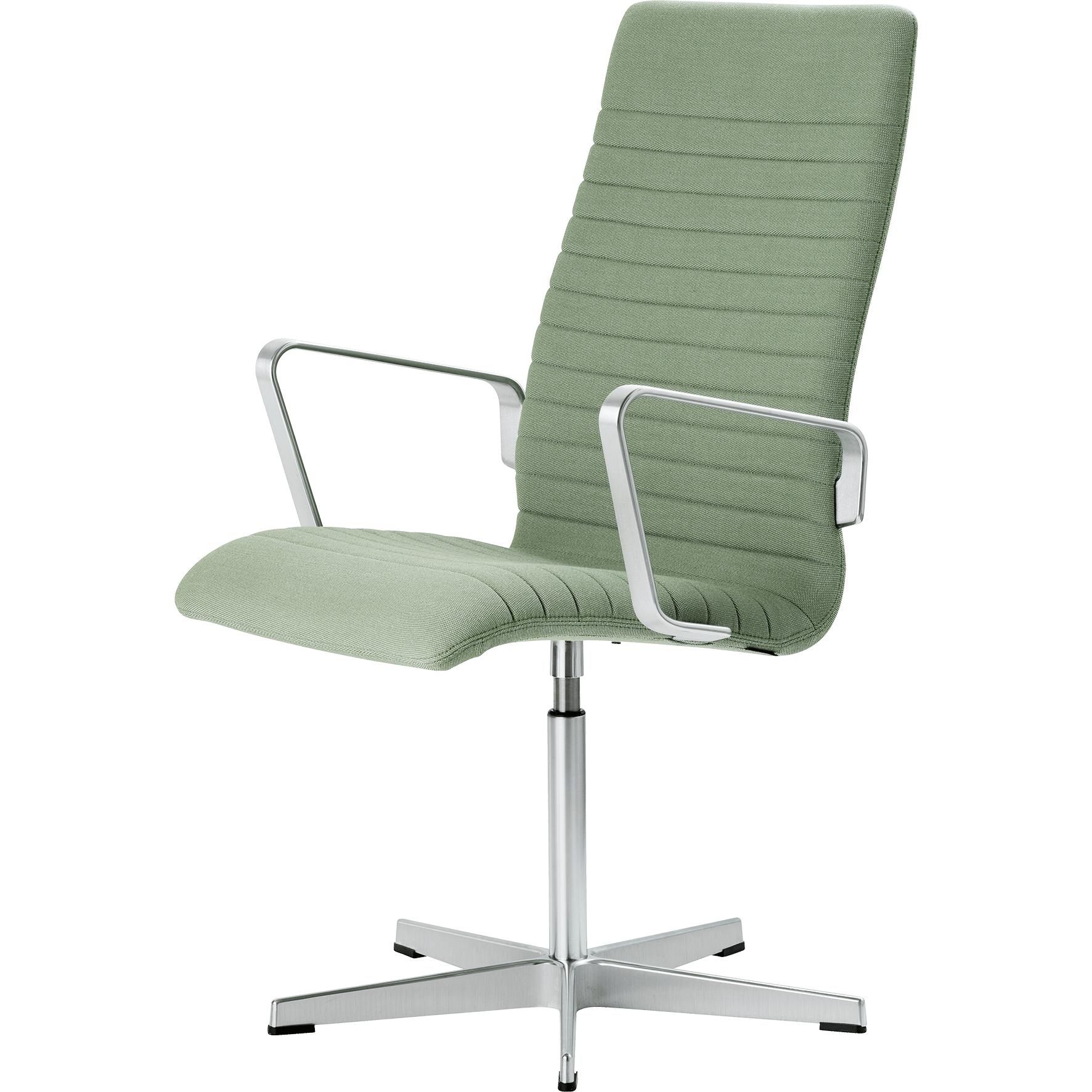 Fritz Hansen Oxford Altura premium de tela de sillón ajustable en la parte posterior, Rime verde