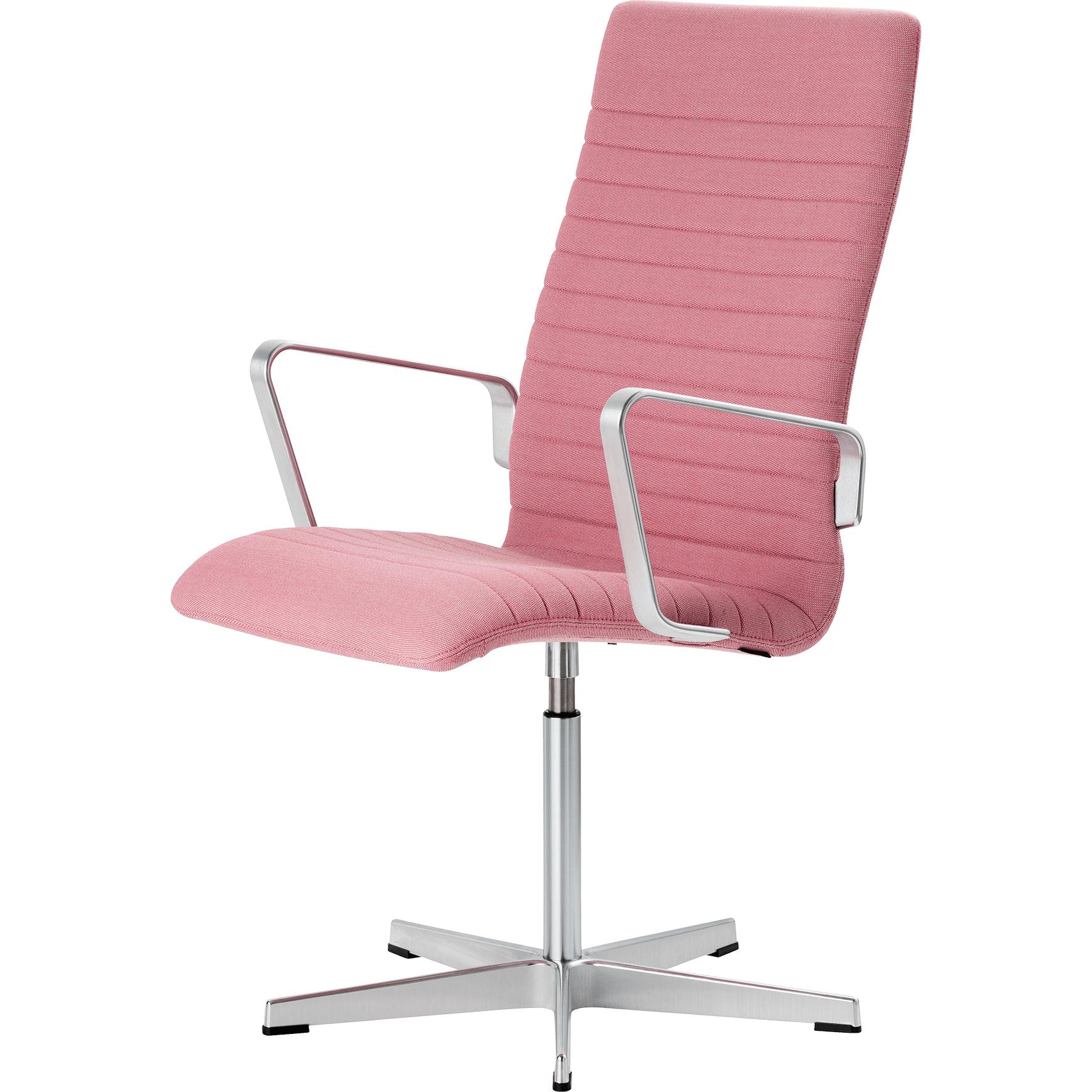 弗里茨·汉森牛津高度高度可调扶手椅织物中背部，rime粉红色