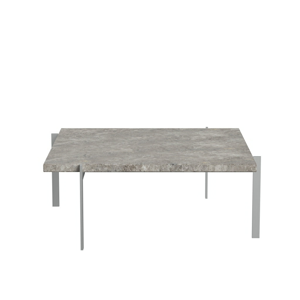 Fritz Hansen PK61咖啡桌80厘米，灰色棕色大理石