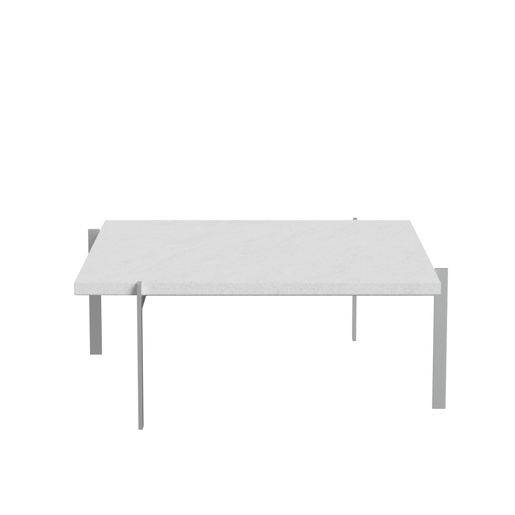 Fritz Hansen Table basse PK61 80 cm, marbre blanc roulé