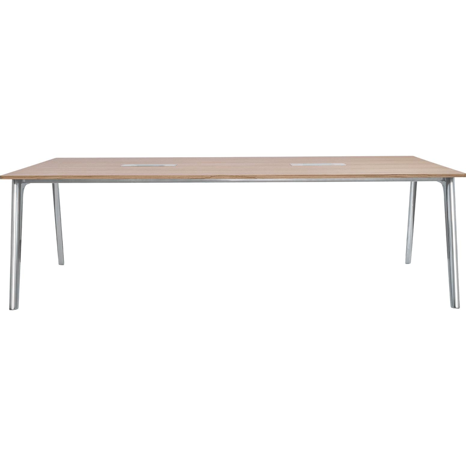 Fritz Hansen Pluralis Table de aluminio pulido, chapa de nogal
