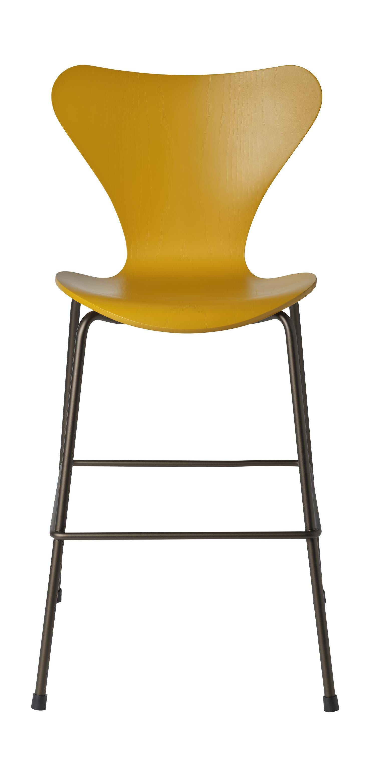 Fritz Hansen Series 7 Junior Chair, Brown Bronze/Burnt Yellow