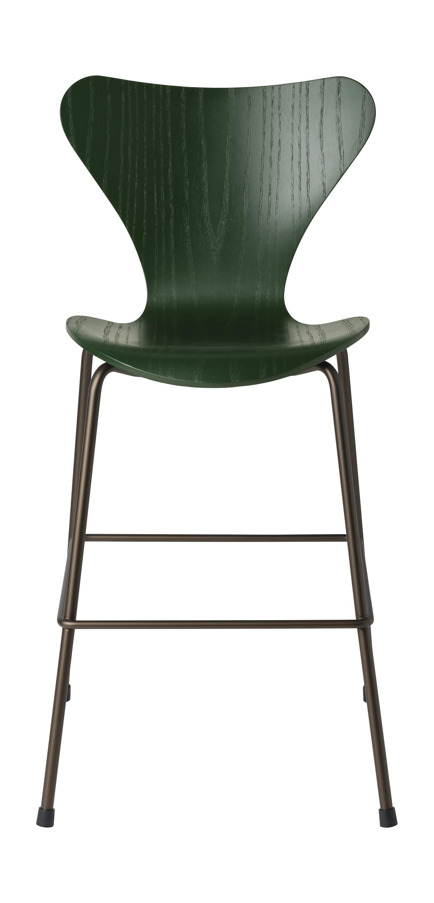 弗里茨·汉森（Fritz Hansen）系列7初级椅子，棕色青铜/常绿