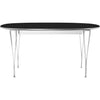 Fritz Hansen Super Ellipse Table extensible Chrome 100 x170 / 270 cm, stratifié à Ottawa brun