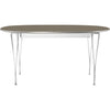 Fritz Hansen Super Ellipse Table extensible Chrome 100 x170 / 270 cm, stratifié bromo gris