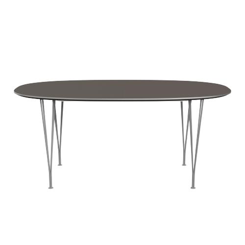 Fritz Hansen Super ellipse utvidbar bord krom 100 x170/270 cm, grått laminat