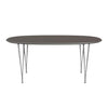 Fritz Hansen Super Ellipse Table extensible Chrome 100 x170 / 270 cm, stratifié gris