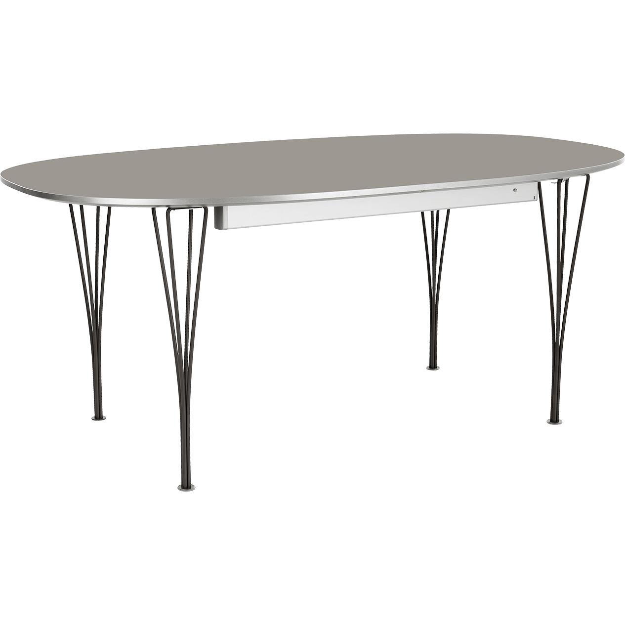 Fritz Hansen Super ellipse utdragbart bord krom 100 x170/270 cm, svart laminat