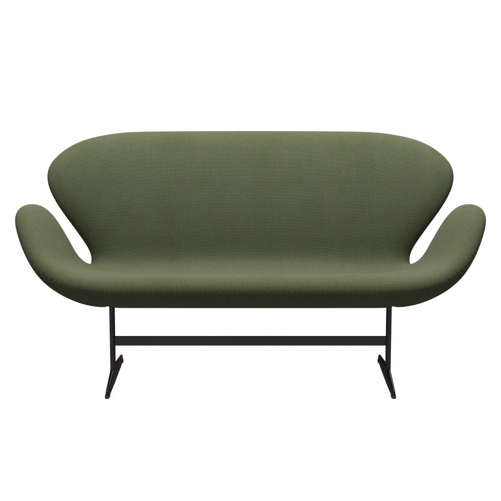 Fritz Hansen Swan Sofa 2 -sits, brun brons/stålcuttrio mjuk grön