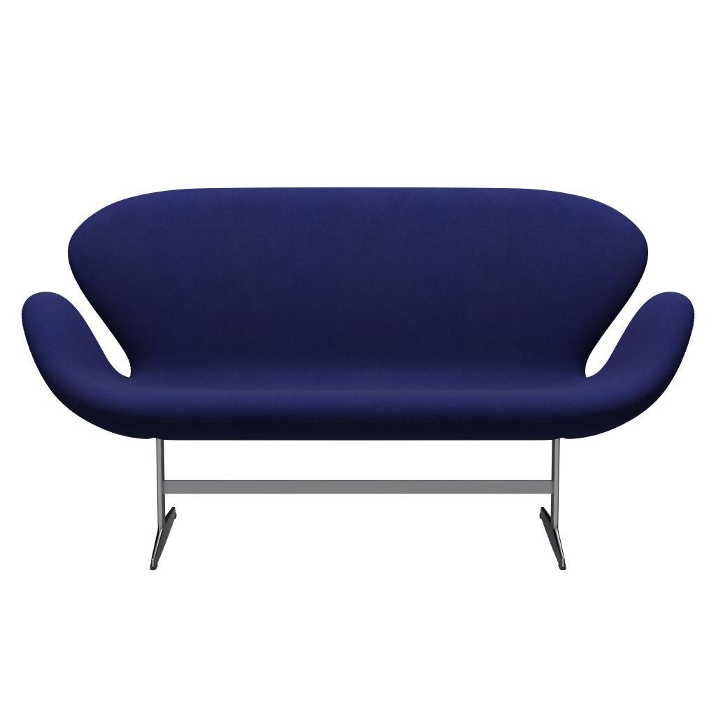 Fritz Hansen Swan Sofa 2 Seater, Satin Brushed Aluminium/Divina Violet Dark (684)
