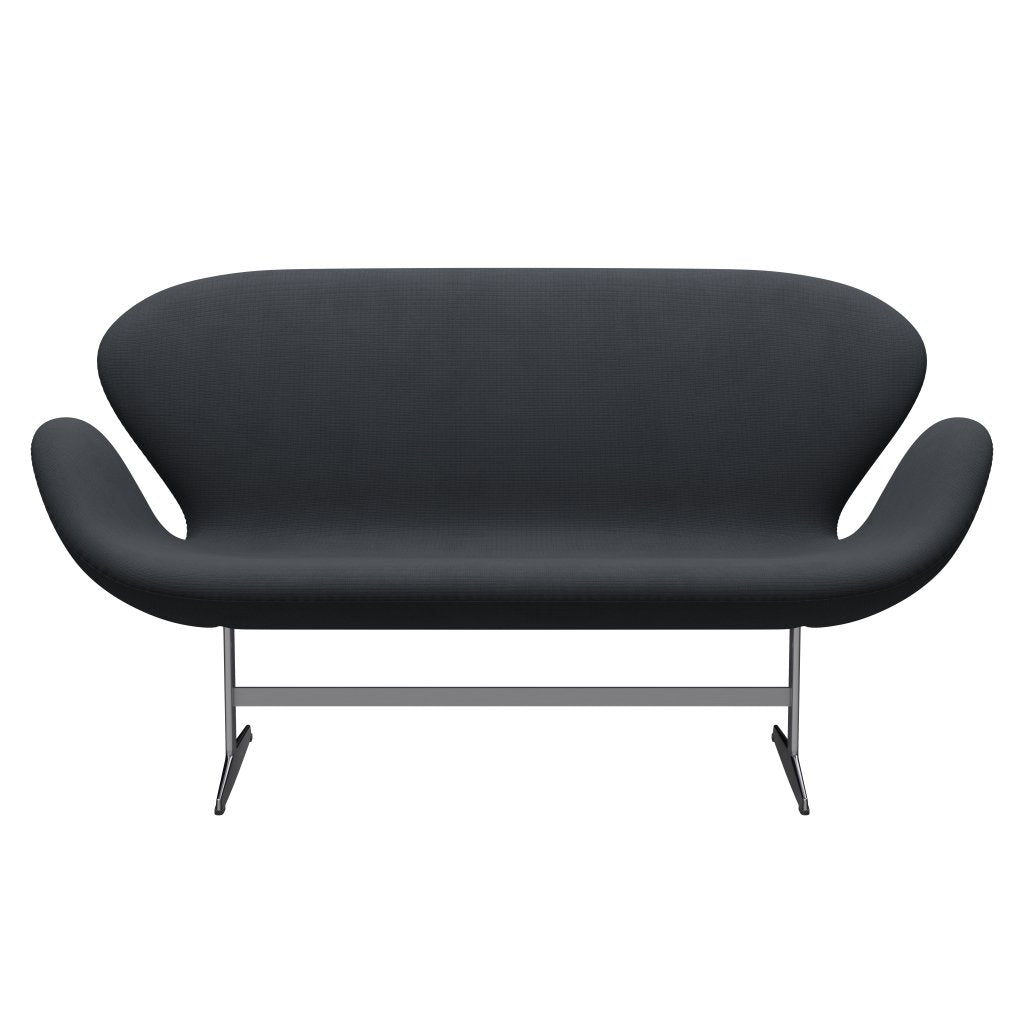 Fritz Hansen Swan Sofa 2 Seater, Satin Brushed Aluminium/Fame Grey (60003)