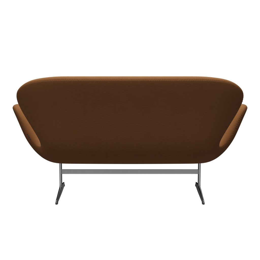 Fritz Hansen Swan Sofa 2 Seater, Satin Brushed Aluminium/Fame Light Brown (61131)