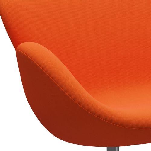 Fritz Hansen Swan Sofa 2 Seater, Satin Brushed Aluminium/Fame Orange (63016)