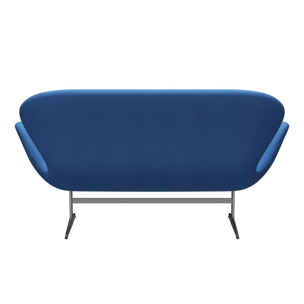 Fritz Hansen Swan Sofa 2 Seater, Satin Brushed Aluminium/Fame Turquoise (66118)