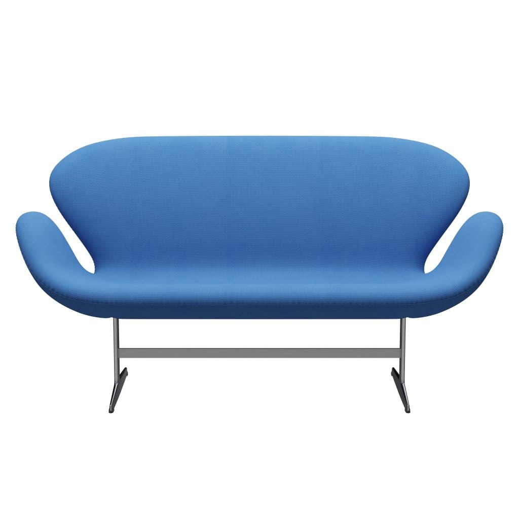 Fritz Hansen Swan Sofa 2 -zuiverer, satijnborstig aluminium/roem turquoise (66118)