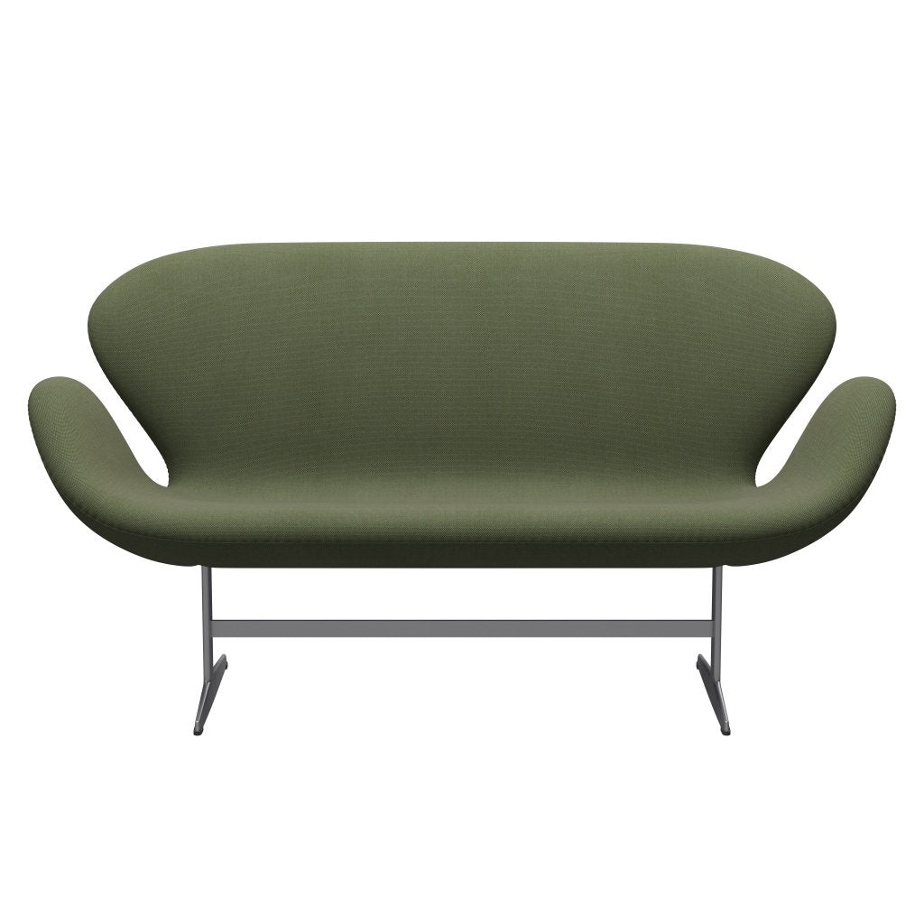 Fritz Hansen Svan soffa 2 -sits, silvergrå/steelcut trio mjuk grön