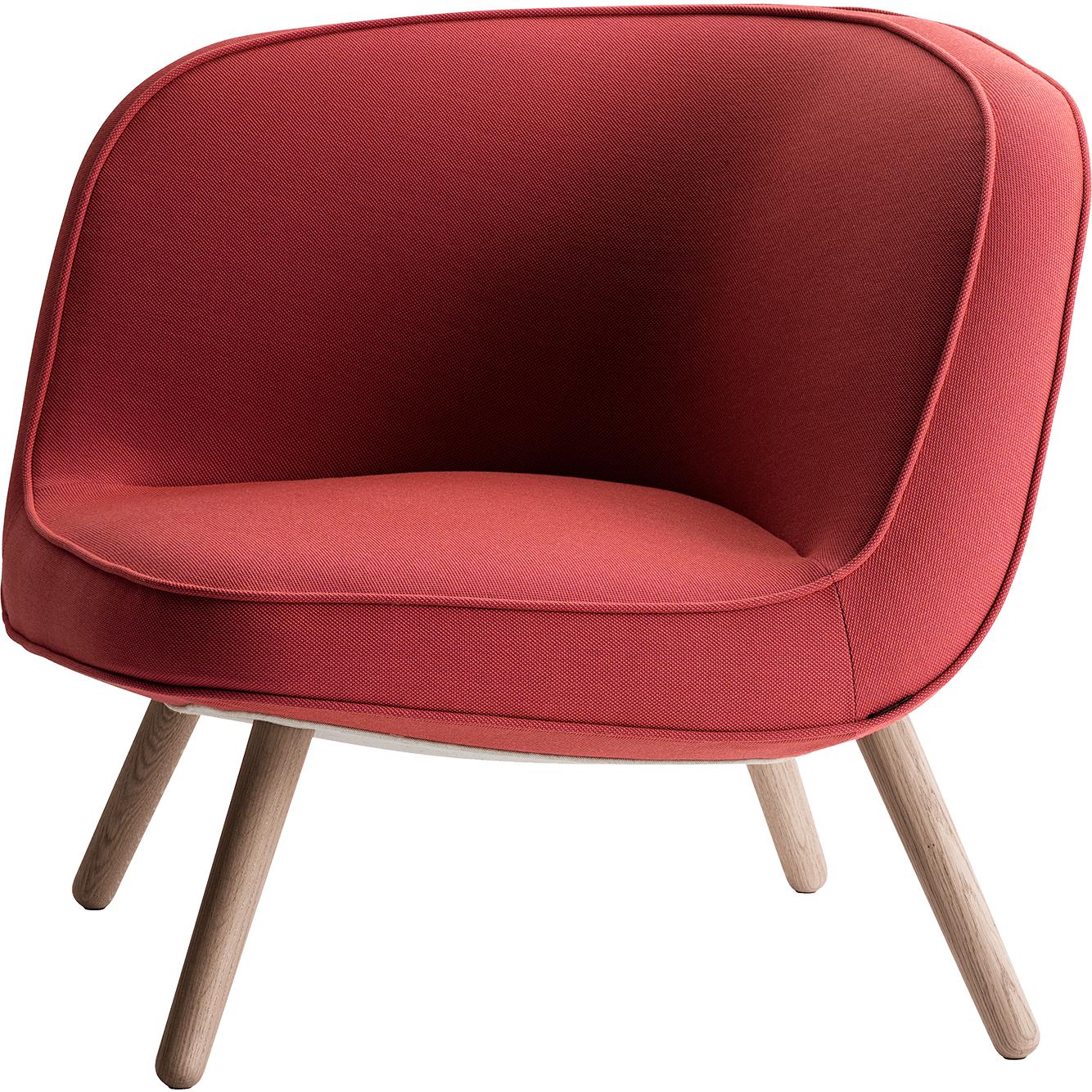 Fritz Hansen Via57 lounge stol, stålcut trio rød
