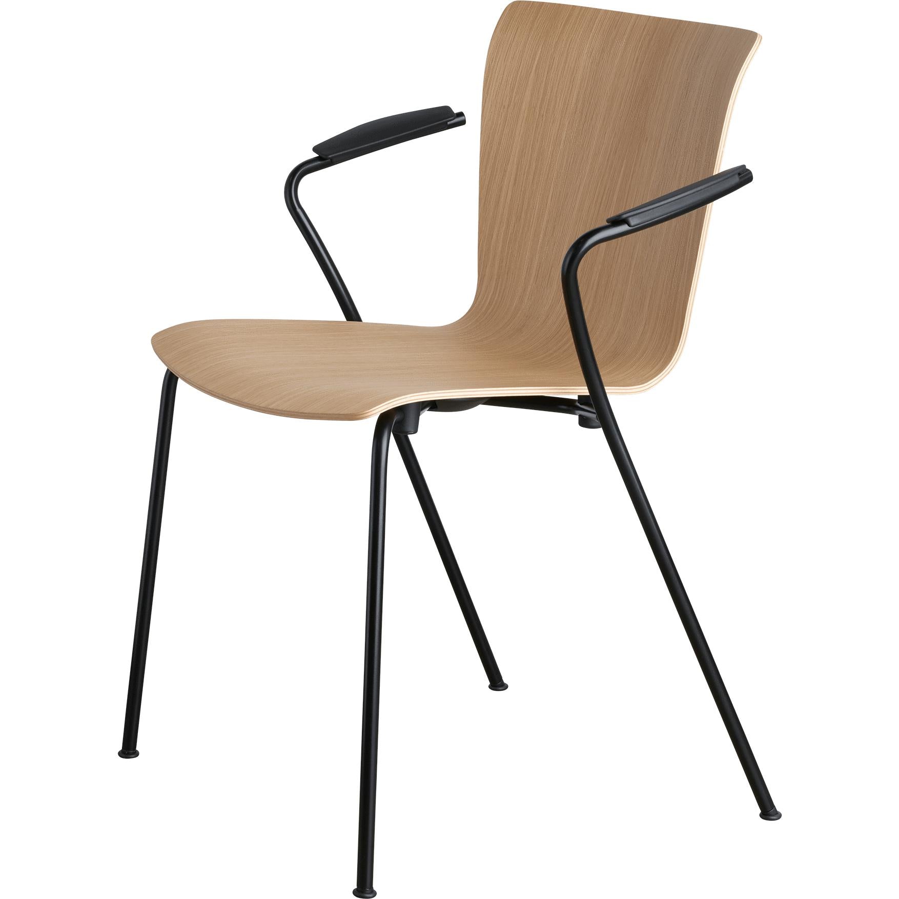 Fritz Hansen Vico Duo Vm111 Chair With Armrest Powder Coated Frame, Oak