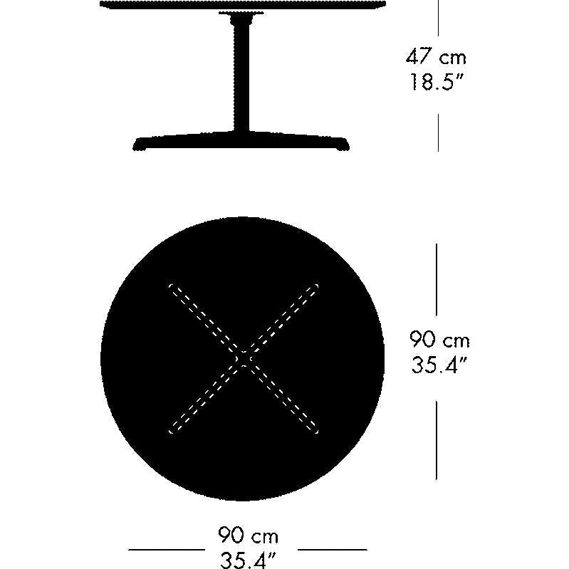 Tavolino circolare fritz Hansen Ø90, nero/nero