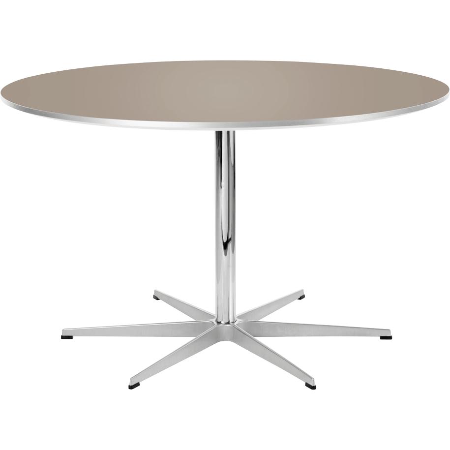 Table circular Fritz Hansen Ø120 cm, laminado de Ottawa marrón