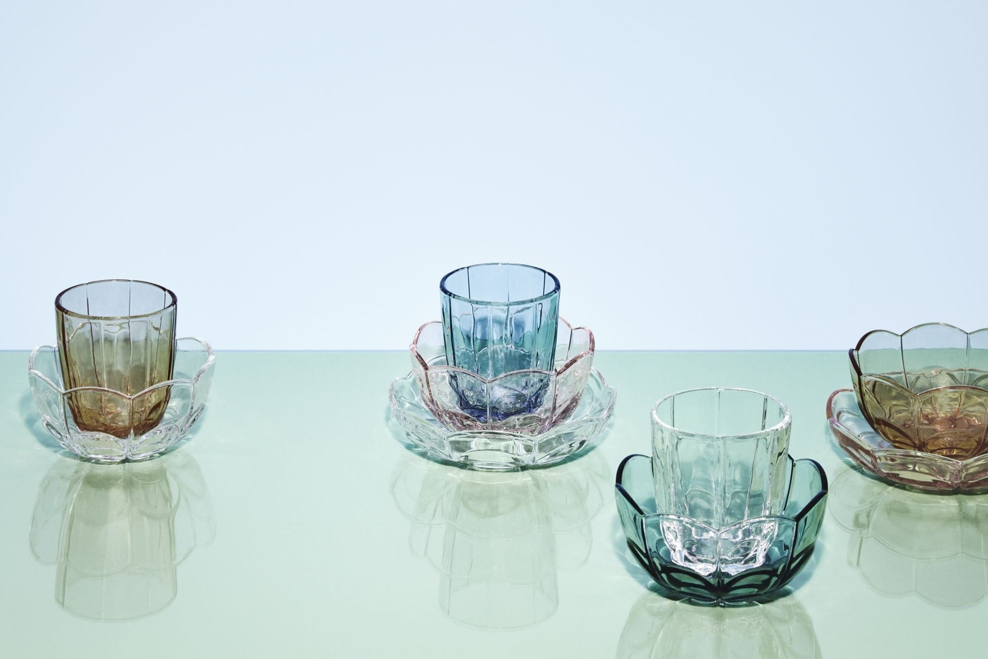 Holmegaard Lily Water Glass Set van 2 320 ml, blauw