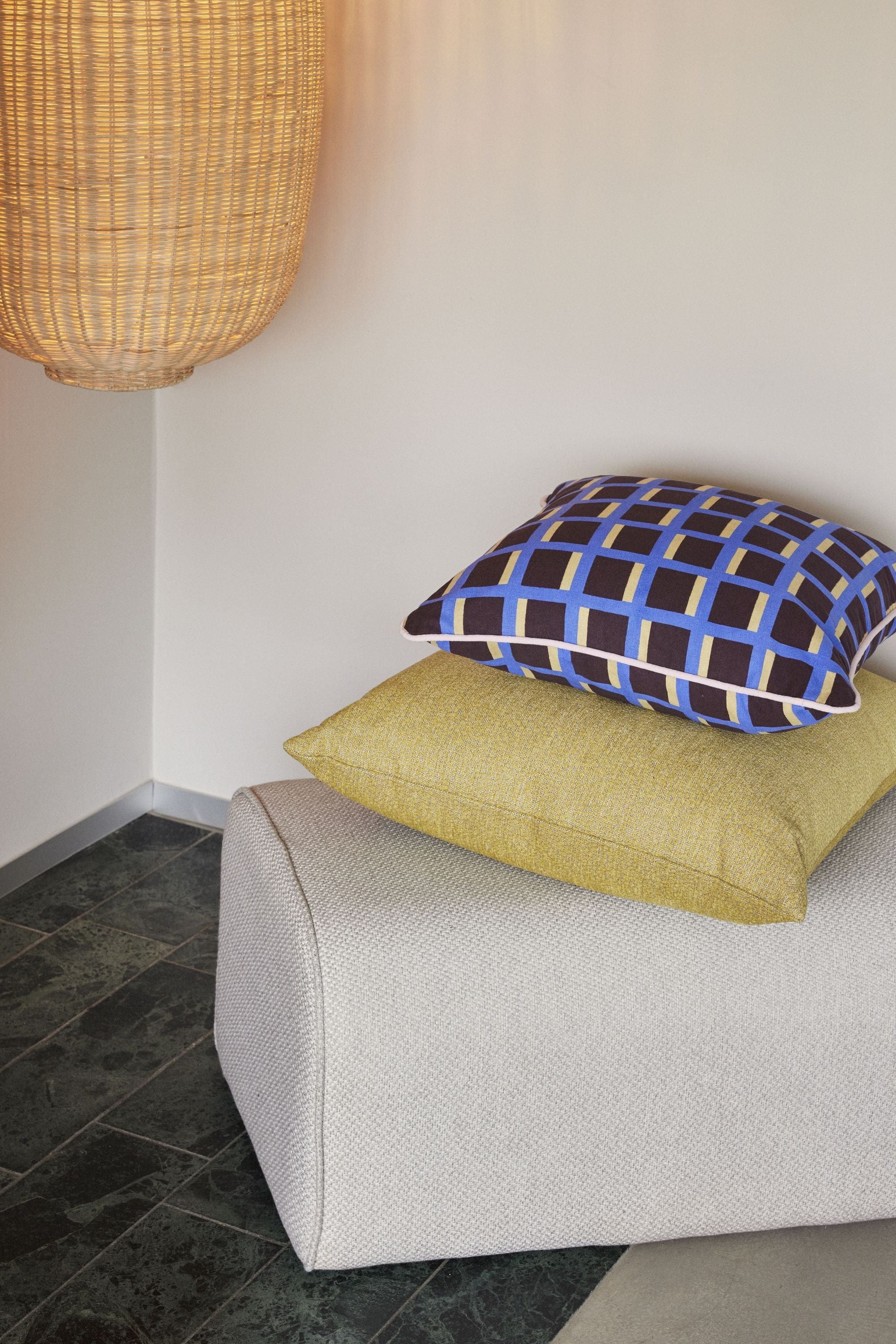 Hübsch Agenda Cushion, Multicolor/Sand/Grey