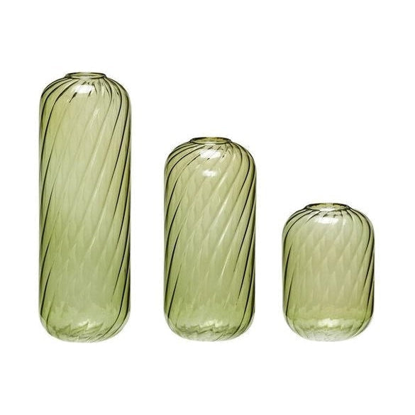 Hübsch Fleur Vase Set von 3, grün