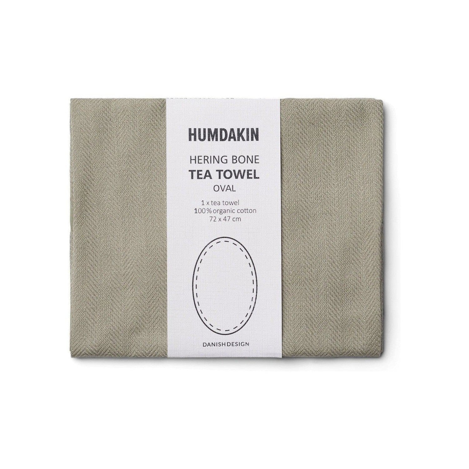 Humdakin Herring Bone Oval Tea Towel, Oak