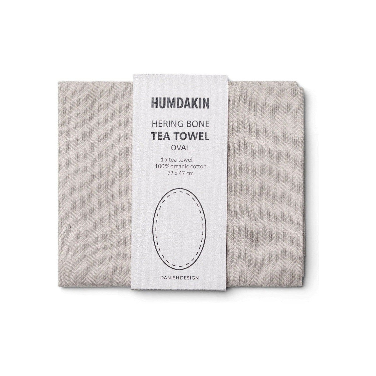 Humdakin Ovales Handtuch aus Heringsknochen, Light Stone