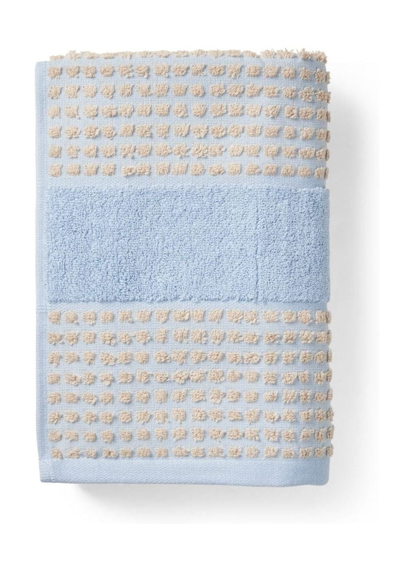 Juna Controleer de handdoek 50x100 cm, lichtblauw/zand